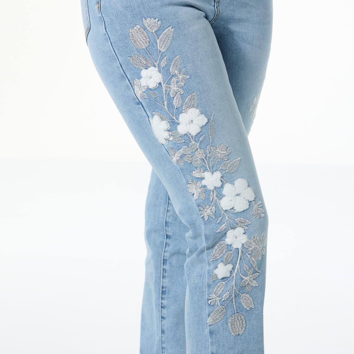 Arrow Jacquard Straight Jeans  Blue